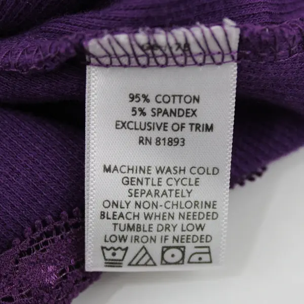 D&Co. Essentials Women's 2X Purple Ribbed Lace Trim Tank Top