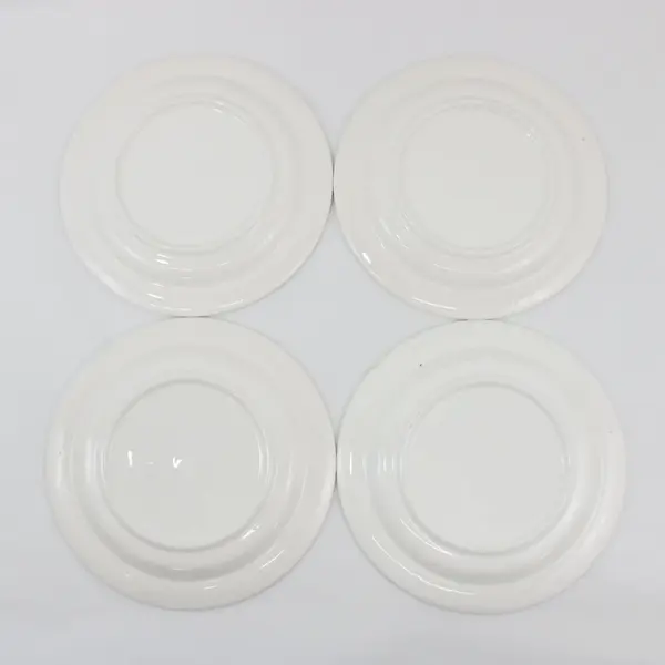 4 Ceramic Salad Plates 7.75 Inch Multicolor Quadruple Stripe
