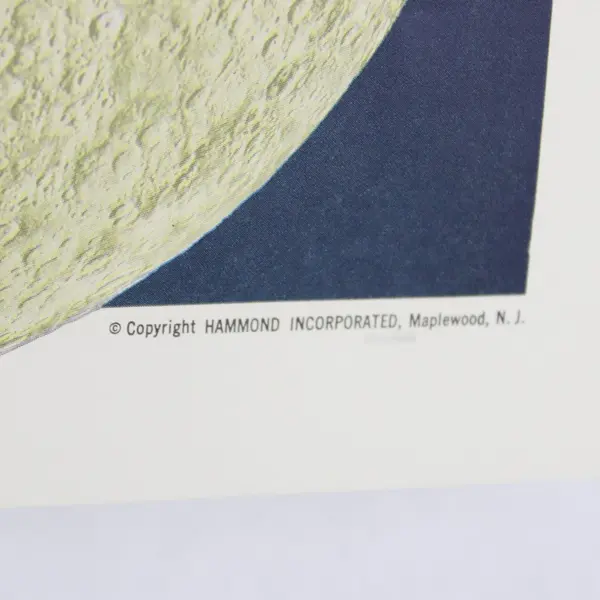 Vintage Hammond Voyage to the Moon Fold-Out Space Poster 38x25