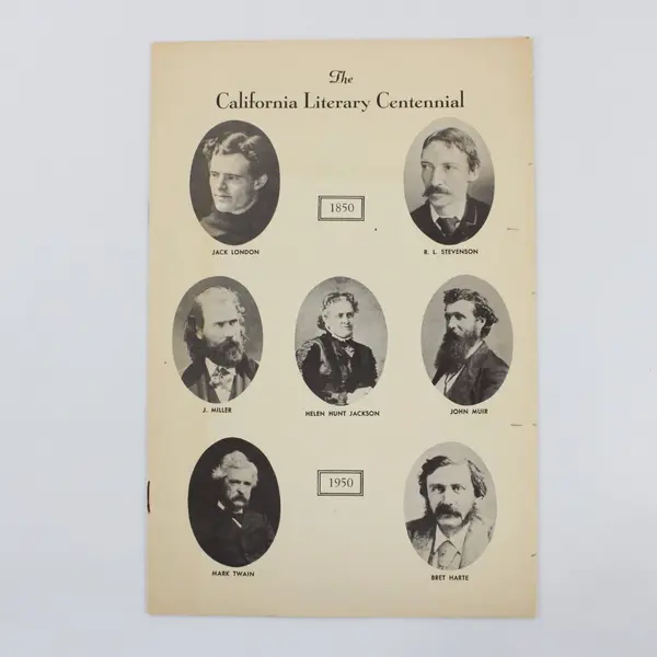 California Literary Centennial 1850-1950 Booklet Jack London Mark Twain