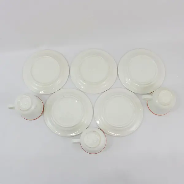 8-Piece Quadrifoglio  Italian Coffee Cup & Saucer Set 3 Mugs 5 Saucers Striped