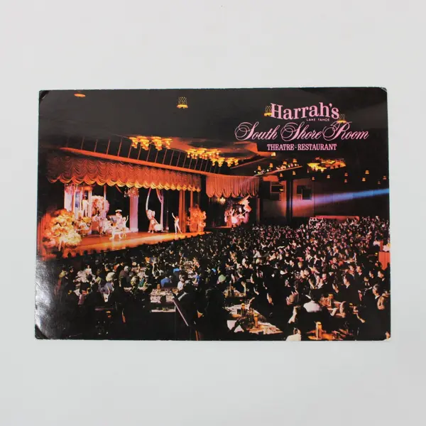 Vintage 1960s Harrah's Tahoe South Shore Room Postcard