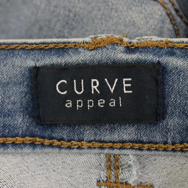 Curve Appeal Women's Bootcut Jeans Medium Wash Size 14/32 Silver Buttons