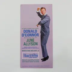 Vintage 1960s Harrah's Lake Tahoe Show Postcard Donald O'Connor