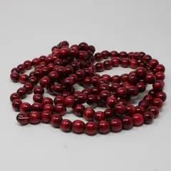 Lot of 2 Red Wooden Bead Christmas Garland Holiday Tree Decor
