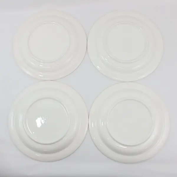  Set of 4 Quadrifoglio Ceramic Dinner Plates Made in Italy 9.5 Inch Stripes