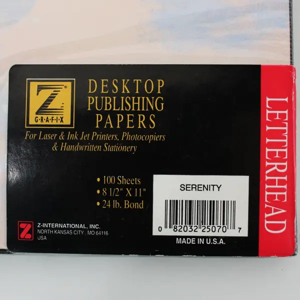 Z Grafix Desktop Publishing Paper 100 Sheets, 8.5 x 11" New