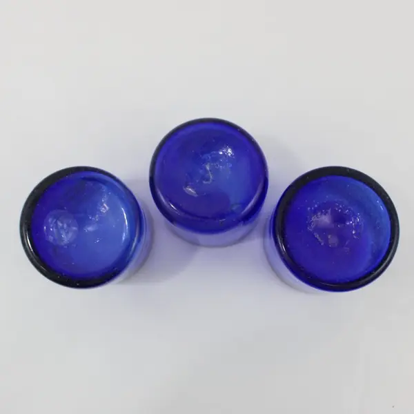 Set of 3 Cobalt Blue Hand-Blown Old Fashioned Cocktail Glasses