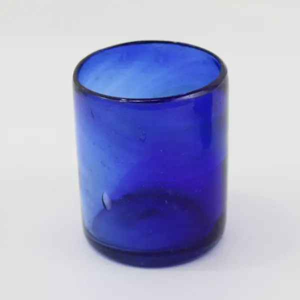 Set of 3 Cobalt Blue Hand-Blown Old Fashioned Cocktail Glasses