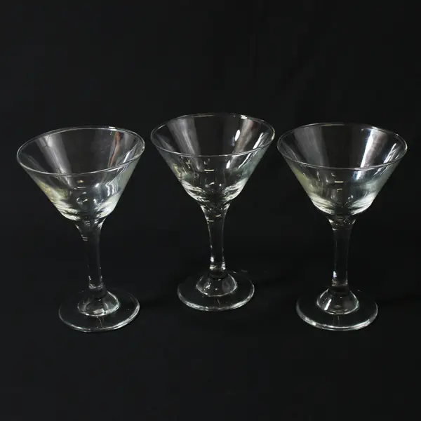 Libbey Embassy Martini Glasses Set of 3 Heavy Stem Cocktail Barware