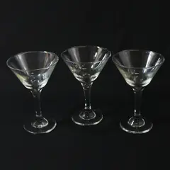 Libbey Embassy Martini Glasses Set of 3 Heavy Stem Cocktail Barware