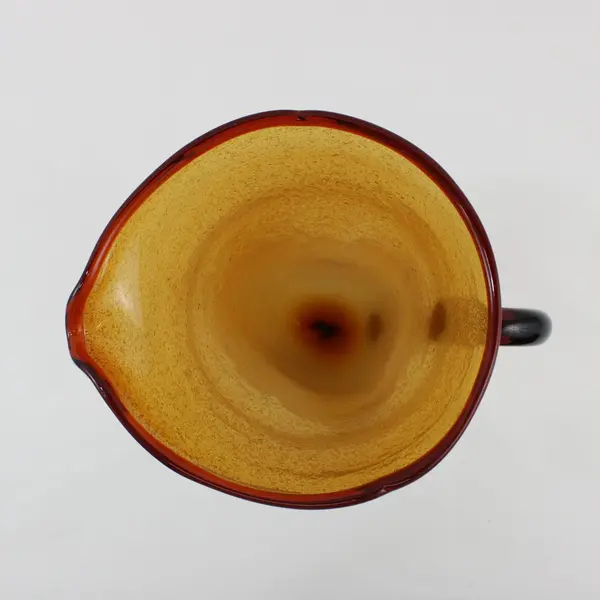 Vintage Hand-Blown Glass Footed Tulip Pitcher Amber Ombre 11 in 