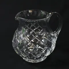Vintage Heavy Diamond Cut Lead Crystal Pitcher 1 Quart