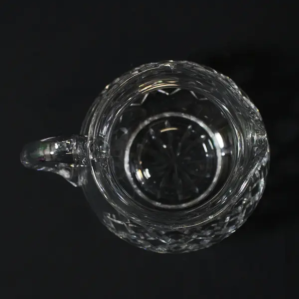Vintage Heavy Diamond Cut Lead Crystal Pitcher 1 Quart
