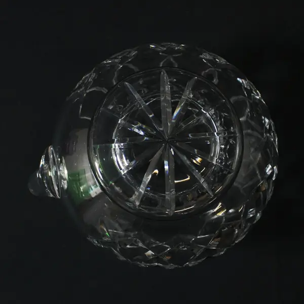 Vintage Heavy Diamond Cut Lead Crystal Pitcher 1 Quart