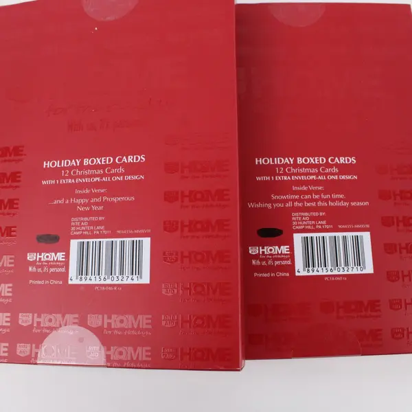 Lot of 2 Packs Rite Aid Home for the Holidays Christmas Cards 12 Each