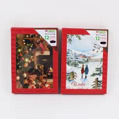 Lot of 2 Rite Aid Home for the Holidays Christmas Cards 12 Each