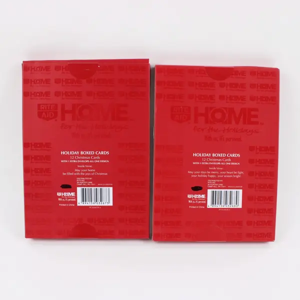 Lot of 2 Rite Aid Home for the Holidays Christmas Cards 12 Each