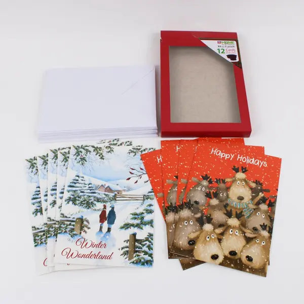 Lot of 9 Rite Aid Christmas Cards & Envelopes, 2 Designs