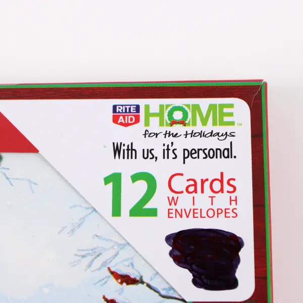 Lot of 9 Rite Aid Christmas Cards & Envelopes, 2 Designs