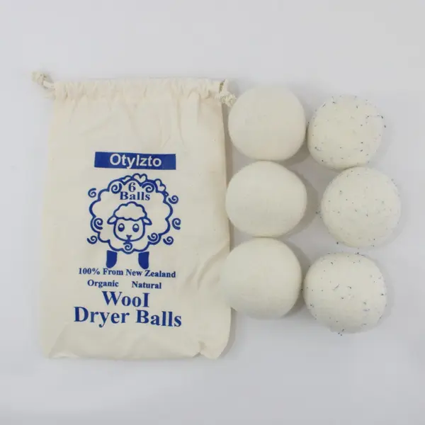 Otylzto 6-Pack Wool Dryer Balls 100% New Zealand Wool Organic Natural