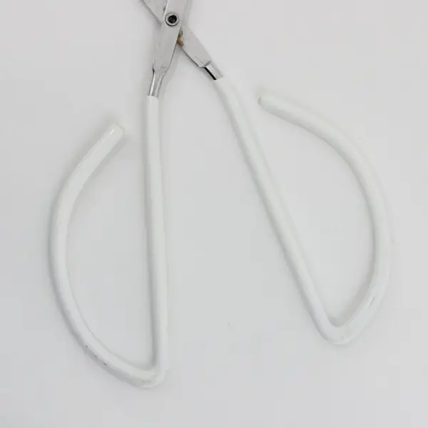 Stainless Steel Scissor Tongs 12.5in Cooking White Heat-Resistant Handles