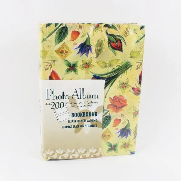 Floral Photo Album Bookbound 200 4x6 Slip-In Pockets Memo Negatives