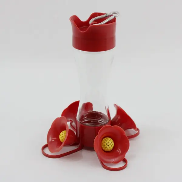 Perky-Pet 8 oz Glass & Plastic Red Pinch-Waist Hummingbird Feeder