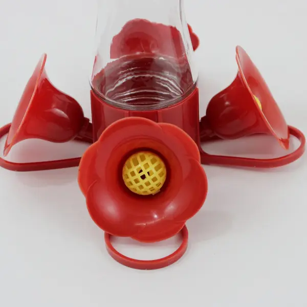 Perky-Pet 8 oz Glass & Plastic Red Pinch-Waist Hummingbird Feeder