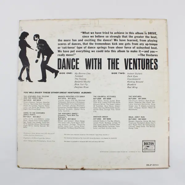 Dance With the Ventures Twist Party Vol. 2 12in Vinyl LP Dolton Records BLP-2014