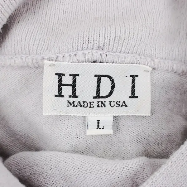 HDI Women's Grey Knit Collared Sweater Black Tie Scarf Size L