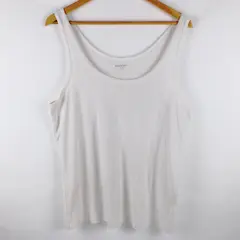 Old Navy Women's White Slim Fit Ribbed Tank Top XXL