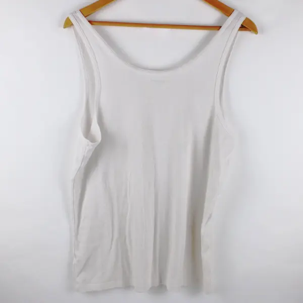 Old Navy Women's White Slim Fit Ribbed Tank Top XXL