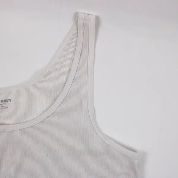 Old Navy Women's White Slim Fit Ribbed Tank Top XXL