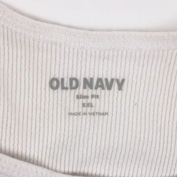 Old Navy Women's White Slim Fit Ribbed Tank Top XXL