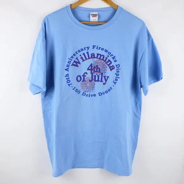 Jerzees Men's Large Willamina 4th of July T-Shirt Cotton Blend