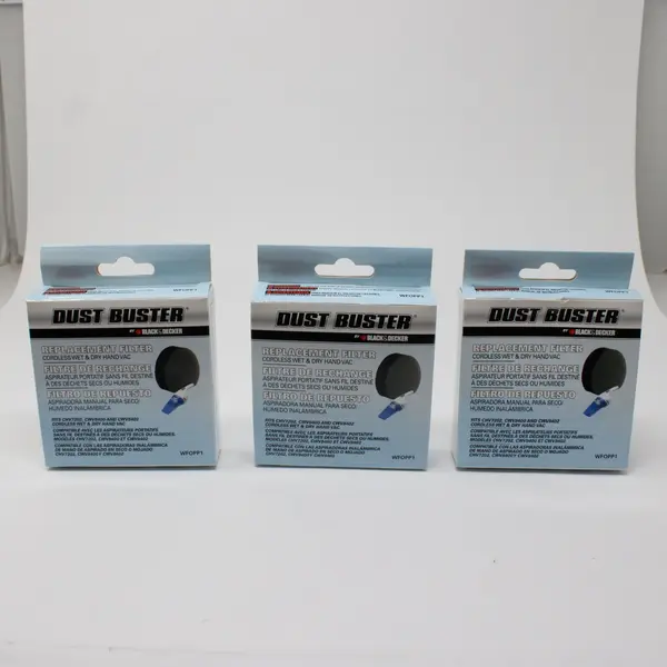 Lot of 3 Dust Buster Replacement Filters WFOPP1 Vacuum Cleaner BLACK+DECKER