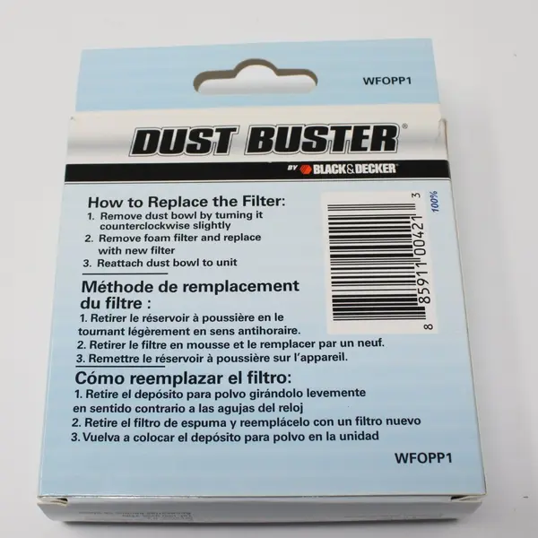 Lot of 3 Dust Buster Replacement Filters WFOPP1 Vacuum Cleaner BLACK+DECKER