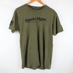 Roman Atwood Smile More Olive Green T-Shirt Men's M US Flag Sleeve