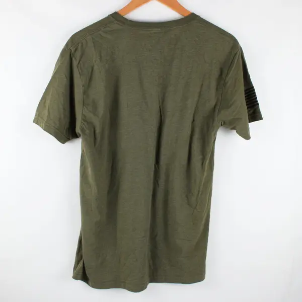 Roman Atwood Smile More Olive Green T-Shirt Men's M US Flag Sleeve