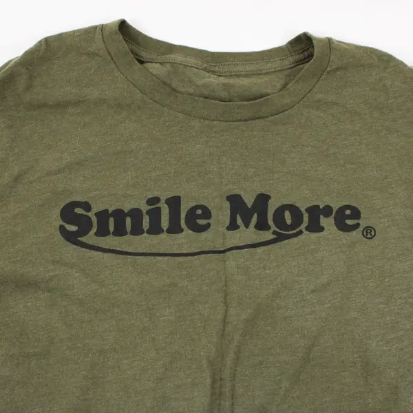Roman Atwood Smile More Olive Green T-Shirt Men's M US Flag Sleeve