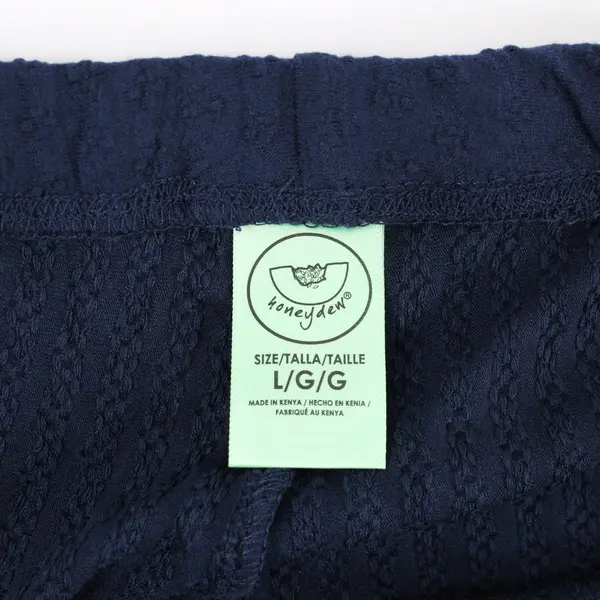 Honeydew Women's Navy Blue Sleepwear Shorts Flower Embroidery Pattern Large