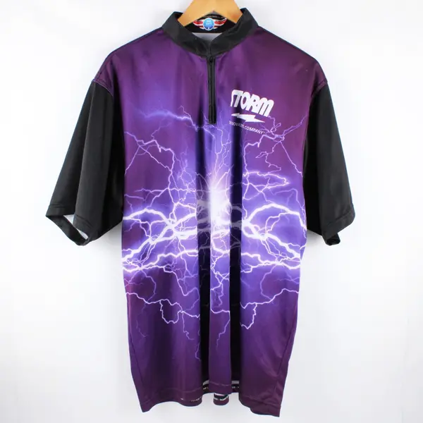 The Bowlers Company Storm Purple Lightning Quarter Zip Shirt 2XL