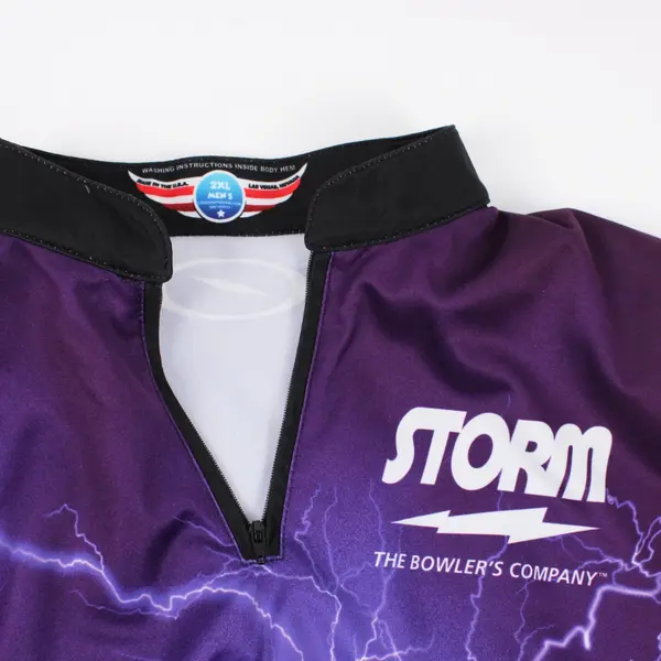 The Bowlers Company Storm Purple Lightning Quarter Zip Shirt 2XL