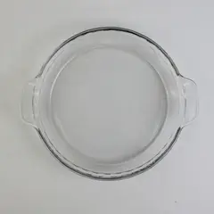 Anchor Hocking 9.5" Clear Glass Deep Dish Pie Pan with Handles