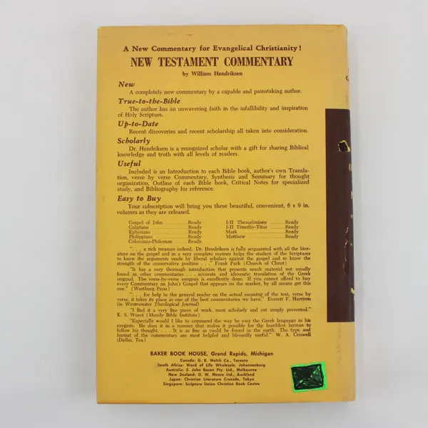 William Hendriksen New Testament Commentary Colossians & Philemon Book