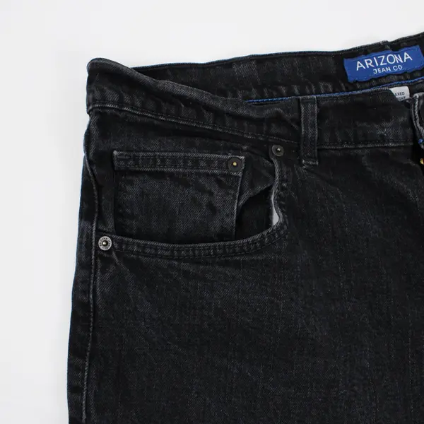Arizona Jean Co Men's Black Flex Relaxed Straight Leg Jeans 38x30