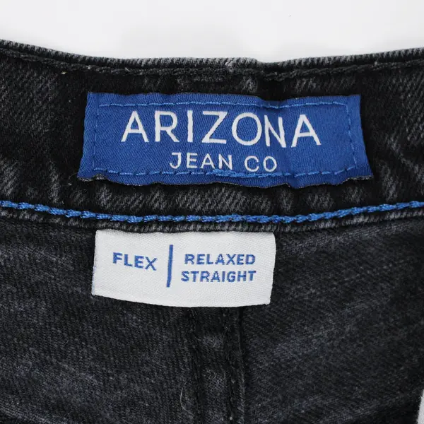 Arizona Jean Co Men's Black Flex Relaxed Straight Leg Jeans 38x30
