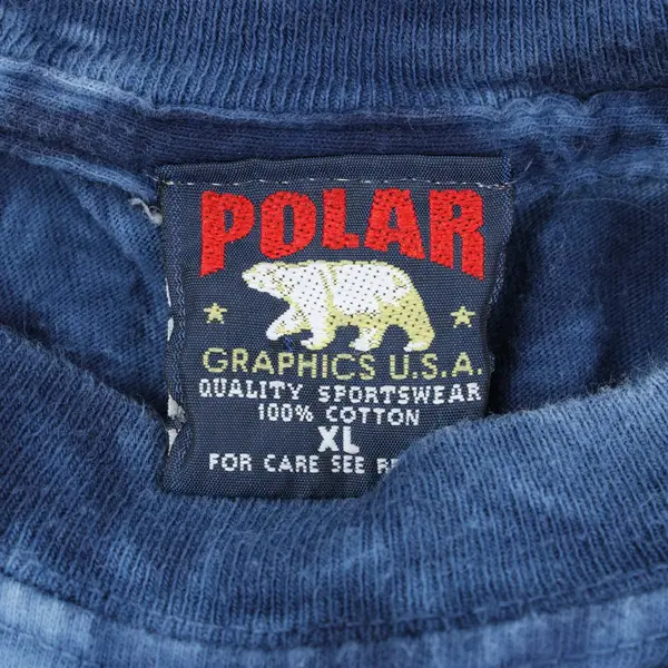 Vintage Polar Graphics Orca Blue Tie Dye T-Shirt Men's XL 100% Cotton