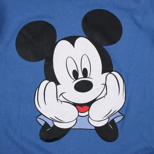 Disney Mickey Mouse Women's 1X Blue Graphic Sweatshirt FLAWED